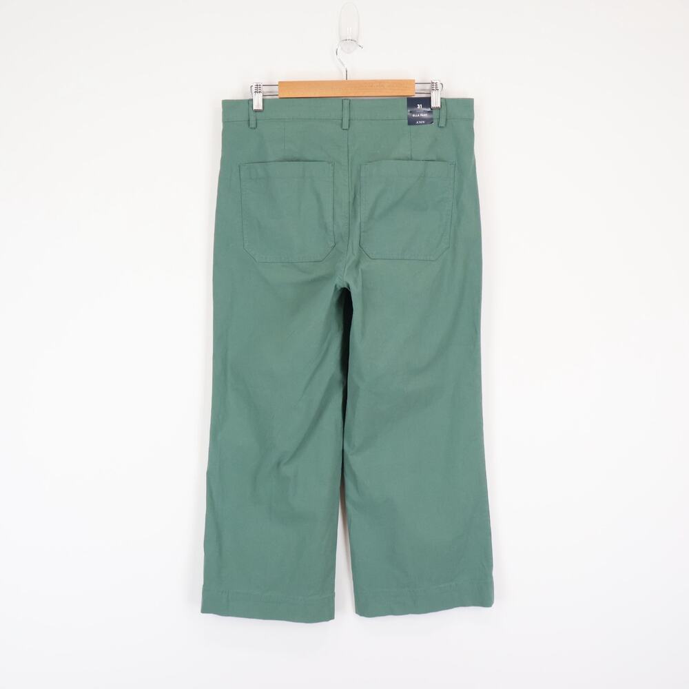 J.Crew Factory Ella Wide Leg Cropped Pant Pale Spinach Green Size 31 NWT - Picture 7 of 9